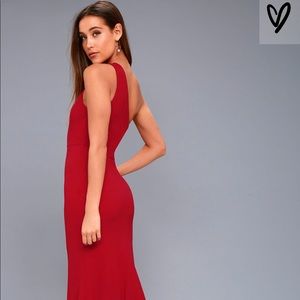 Lovely wine one-shoulder Maxi Dress